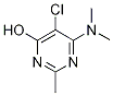 5-Chloro-6-(dimethylamino)-2-methylpyrimidin-4-ol, 5-Chloro-6-(dimethylamino)-4-hydroxy-2-methyl-1,3-diazine 结构式