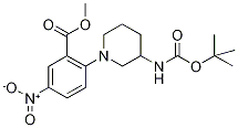 3-Amino-1-[2-(methoxycarbonyl)-4-nitrophenyl]piperidine, 3-BOC protected 结构式