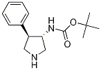 (+/-)-trans-tert-Butyl (4-phenylpyrrolidin-3-yl)carbamate 结构式