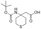 [4-Amino(tetrahydro-2H-thiopyran-4-yl)]acetic acid, N-BOC protected 结构式