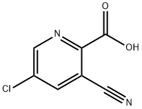 5-Chloro-3-cyanopicolinic acid, 2-Carboxy-5-chloronicotinonitrile 结构式