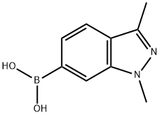 1,3-二甲基-1H-吲唑-6-硼酸 结构式