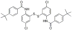 N1-{2-[(2-{[4-(tert-butyl)benzoyl]amino}-5-chlorophenyl)dithio]-4-chlorophenyl}-4-(tert-butyl)benzamide 结构式