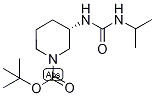 tert-Butyl (3S)-3-{[(prop-2-yl)carbamoyl]amino}piperidine-1-carboxylate, (3S)-1-(tert-Butoxycarbonyl)-3-{[(prop-2-yl)carbamoyl]amino}piperidine, 1-[(3S)-1-(tert-Butoxycarbonyl)piperidin-3-yl]-3-(prop-2-yl)urea 结构式