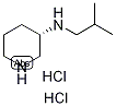 (3S)-3-[(2-Methylprop-1-yl)amino]piperidine dihydrochloride, (3S)-N-(2-Methylprop-1-yl)piperidin-3-amine dihydrochloride, (3S)-N-Isobutylpiperidin-3-amine dihydrochloride 结构式