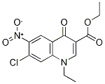 Ethyl 7-chloro-1,4-dihydro-1-ethyl-6-nitro-4-oxoquinoline-3-carboxylate 结构式
