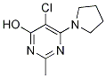 5-Chloro-2-methyl-6-(pyrrolidin-1-yl)pyrimidin-4-ol, 1-(5-Chloro-6-hydroxy-2-methylpyrimidin-4-yl)pyrrolidine 结构式