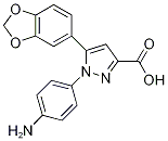 1-(4-Aminophenyl)-5-(1,3-benzodioxol-5-yl)-1H-pyrazole-3-carboxylic acid 结构式