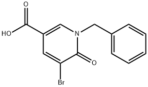 1-Benzyl-5-bromo-1,6-dihydro-6-oxonicotinic acid, 1-Benzyl-3-bromo-5-carboxypyridin-2(1H)-one 结构式