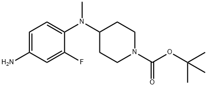 4-((4-氨基-2-氟苯基)(甲基)氨基)哌啶-1-羧酸叔丁酯 结构式