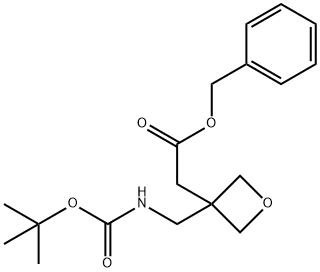 2-[3-({[(叔丁氧基)羰基]氨基}甲基)氧杂环丁烷-3-基]乙酸苄酯 结构式