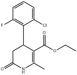 Ethyl 4-(2-chloro-6-fluorophenyl)-6-methyl-1,2,3,4-tetrahydropyrid-2-one-5-carboxylate 97% 结构式