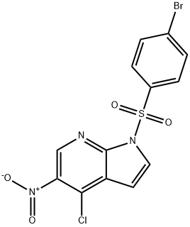 1-((4-溴苯基)磺酰基)-4-氯-5-硝基-1H-吡咯并[2,3-B]吡啶 结构式