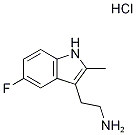 2-(5-氟-2-甲基-1H-吲哚-3-基)乙-1-胺盐酸盐 结构式
