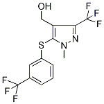 [1-Methyl-3-(trifluoromethyl)-5-[3-(trifluoromethyl)phenylthio]-1H-pyrazol-4-yl]methanol 97% 结构式