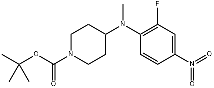 tert-Butyl 4-[(2-fluoro-4-nitrophenyl)(methyl)amino]piperidine-1-carboxylate 结构式