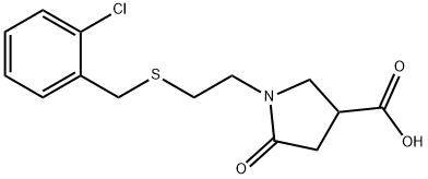 1-{2-[(2-Chlorobenzyl)thio]ethyl}-5-oxopyrrolidine-3-carboxylic acid 结构式