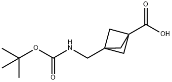 3-(((tert-Butoxycarbonyl)amino)methyl)bicyclo[1.1.1]pentane-1-carboxylic acid 结构式