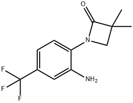 1-(2-氨基-4-(三氟甲基)苯基)-3,3-二甲基氮杂环丁烷-2-酮 结构式