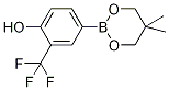 4-(5,5-Dimethyl-1,3,2-dioxaborinan-2-yl)-2-(trifluoromethyl)phenol 结构式