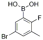 5-Bromo-2-fluoro-3-methylbenzeneboronic acid 结构式