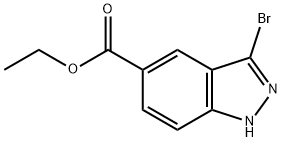 Ethyl 3-bromo-1H-indazole-5-carboxylate 结构式