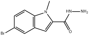 5-溴-1-甲基-1H-吲哚-2-碳酰肼 结构式