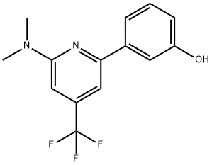 3-[6-Dimethylamino-4-(trifluoromethyl)pyridin-2-yl]phenol 结构式