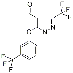 1-Methyl-3-(trifluoromethyl)-5-[3-(trifluoromethyl)phenoxy]-1H-pyrazole-4-carboxaldehyde 97% 结构式