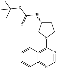 (R)-(1-(喹唑啉-4-基)吡咯烷-3-基)氨基甲酸叔丁酯 结构式