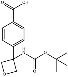 4-(3-((tert-Butoxycarbonyl)amino)oxetan-3-yl)benzoic acid 结构式