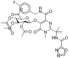 Raltegravir 2,3,4-Tri-O-acetyl-β-D-glucuronide Methyl Ester-d3 结构式