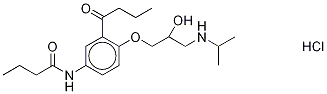 rac 3-Deacetyl-3-butanoyl Acebutolol-d5 Hydrochloride 结构式