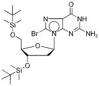 8-BroMo-3',5'-Di-O-tert-butyldiMethylsilyl-2'-deoxyguanosine 结构式