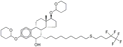 7-[9-[(4,4,5,5,5-Pentafluoropentyl)sulfenyl]nonyl]estra-1,3,5(10)-triene-6-ol-3,17β-bis-(O-tetrahydro-2H-pyran-2-yl) 结构式