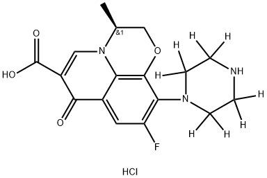 Desmethyl Levofloxacin-d8 Hydrochloride 结构式