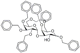 Benzyl 4,6-O-Benzylidene-3-O-(2,3,4,6-tetra-O-benzyl-α-D-Galactopyranosyl)-D-galactopyranoside 结构式
