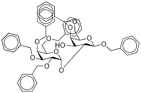 Benzyl 4,6-O-Benzylidene-2-O-(2,3,4,6-tetra-O-benzyl-α-D-galactopyranosyl)-D-galactopyranoside 结构式