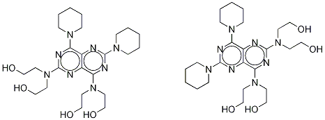 2,4-Dipiperido-6,8-didiethanolamino Dipyridamole +
2,8-Dipiperido-4,6-didiethanolamino Dipyridamole
(Mixture) 结构式
