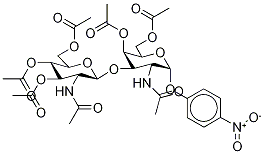 4-Nitrophenyl 2-Acetamido-4,6-di-O-acetyl-3-O-(2-acetamido-3,4,6-tri-O-acetyl-β-D-glucopyranosyl)-α-D-galactopyranoside 结构式