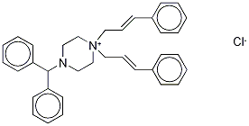 4-(DiphenylMethyl)-1,1-bis[(E)-3-phenylprop-2-enyl]piperaziniuM Chloride 结构式