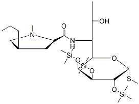 Methyl 6,8-Dideoxy-6-[[[(2S,4R)-1-Methyl-4-propyl-2-pyrrolidinyl]carbonyl]aMino]-1-thio-2,3,4-tris-O-(triMethylsilyl)-L-threo-α-D-galacto-octopyranoside 结构式