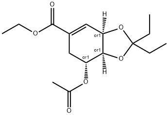 3,4-O-(Diethylmethylidene) Shikimic Acid Ethyl Ester Acetate 结构式