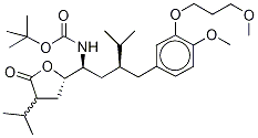 [(1S,3S)-3-[[4-Methoxy-3-(3-methoxypropoxy)phenyl]methyl]-4-methyl-1-[(2S)-tetrahydro-4-(1-methylethyl)-5-oxo-2-furanyl]pentyl]carbamic Acid 1,1-tert-Butyl Ester (Mixture of Diastereomers) 结构式