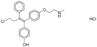 N-DesMethyl 4-Hydroxy ToreMifene Hydrochloride 结构式