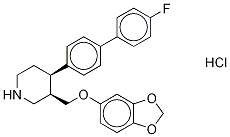 (3R,4S)-rel-3-[(1,3-Benzodioxol-5-yloxy)Methyl]-4-(4'-fluoro[1,1'-biphenyl]-4-yl)-piperidine-d4 Hydrochloride 结构式