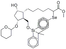 (1R,2S,3R,5S)-2-(tert-Butyldiphenylsilyloxy)methyl-5-hydroxy-3-tetrahydropyranyloxy-α-(phenylseleno)cyclopentaneheptanoic Acid Methyl Ester (Mixture of Diastereomers) 结构式