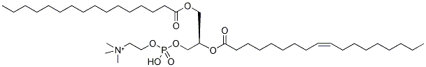 1-Palmitoyl-2-oleoyl-sn-glycerol-3-phosphocholine-13C16 结构式