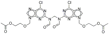 Bis [Acetyl 2-[(2-ForMaMide-1,6-dihydro-6-chloro-9H-purin-9yl)Methoxy]ethyl Ester] 结构式