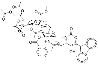 N-Fmoc-4’,7’,8’,9’-tetra-O-acetyl-3-O-benzoyl STn Epitope Methyl Ester 结构式